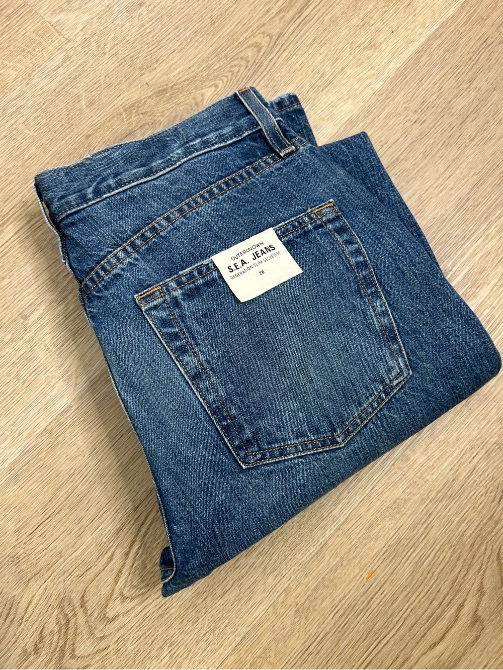 NWT Outerknown 100% Organic Cotton Generation Slim Straight SEA Jeans